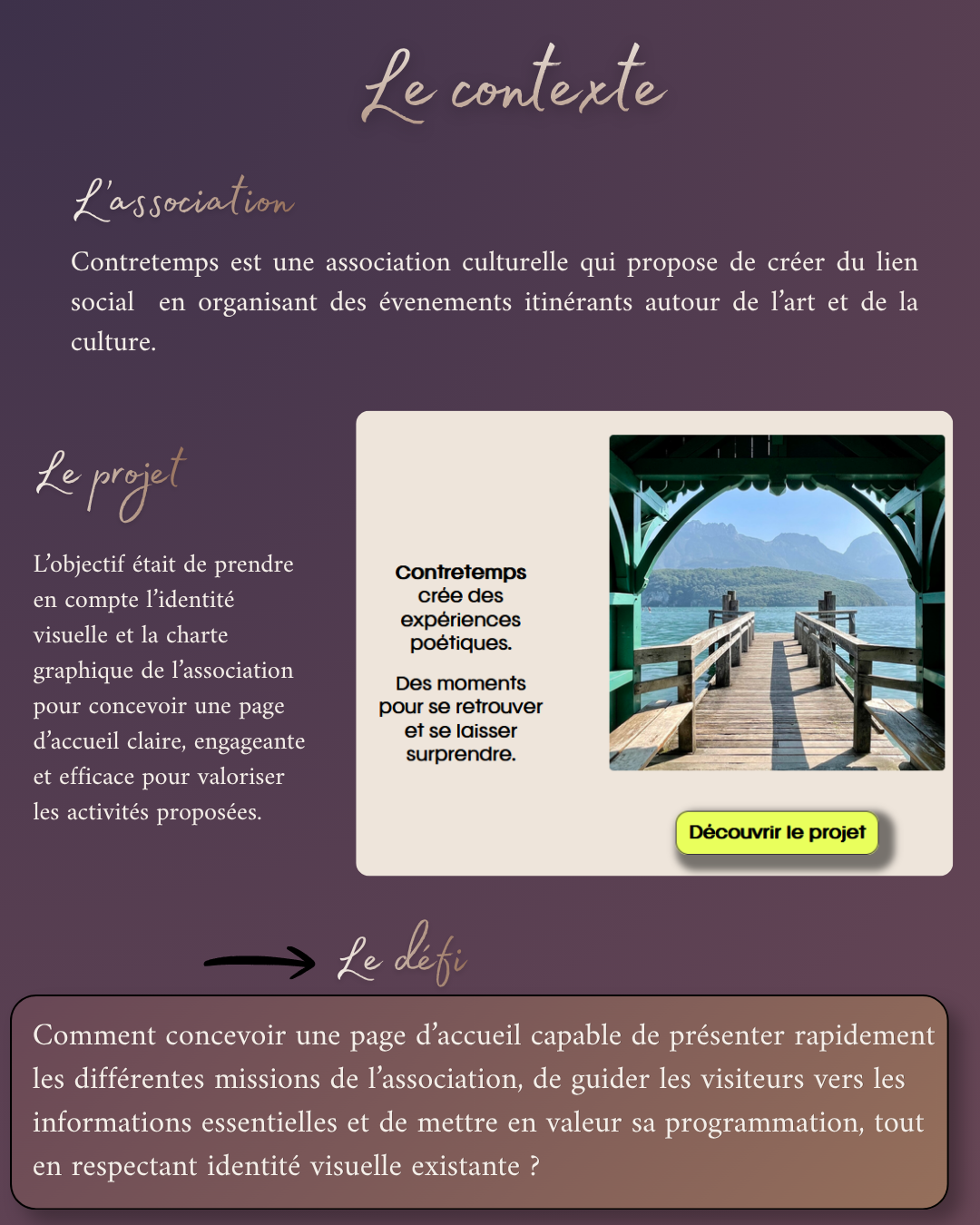 contexte projet web contretemps