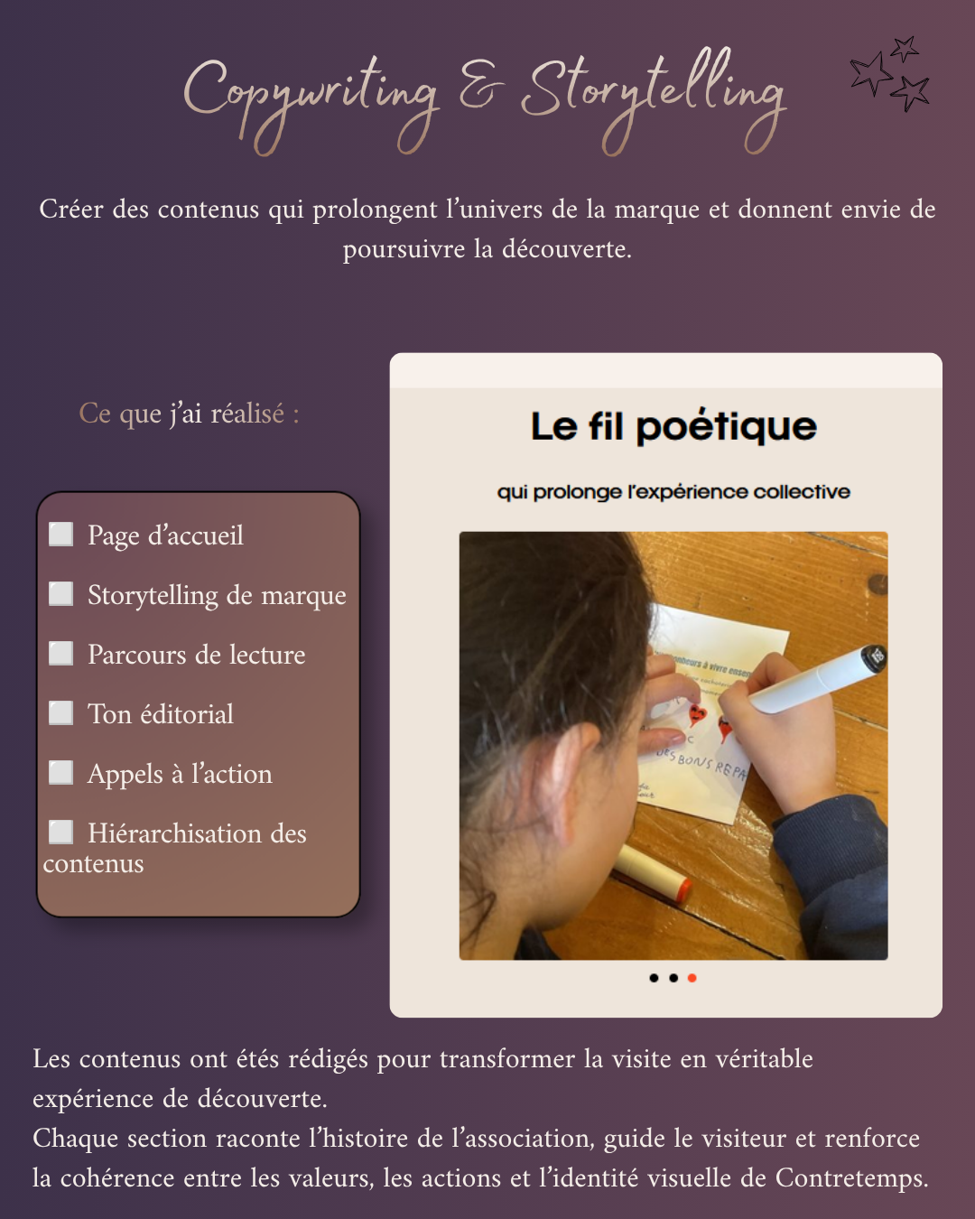 copywriting storytelling projet web contretemps