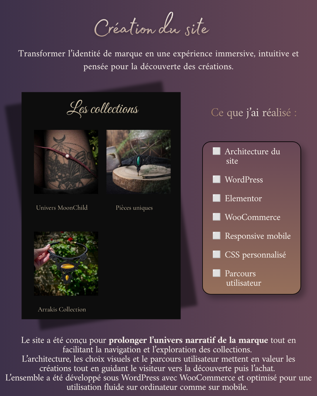 projet moon child création du site web