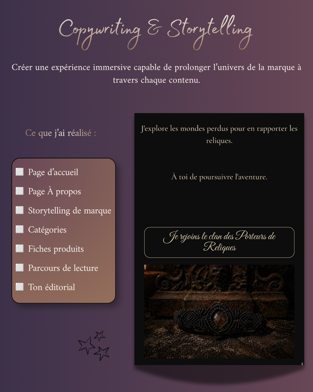 projet moon child copywriting storytelling