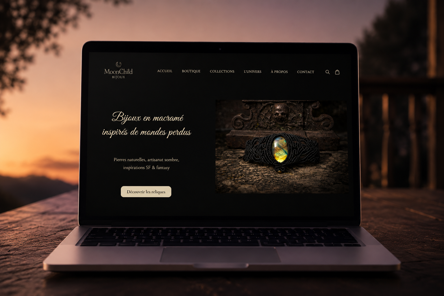 projet moon child page d'accueil